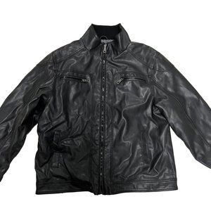 Men's Black Whispering Smith Jacket XXL Faux Leather Bomber Jacket